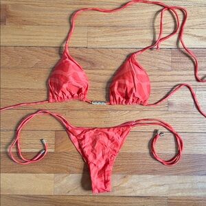 Vix Paula Hermanny Tri Top Tie Side Bottom Cheeky Bikini Cherie Color Size Small